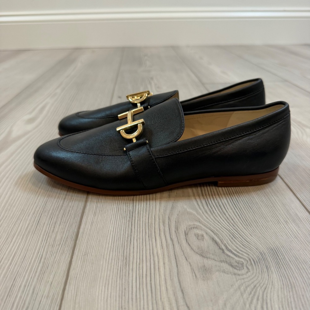 Cole Haan Grand Ambition Bit Loafer Black Leather Gold Hardware W19233 Mens 6.5B